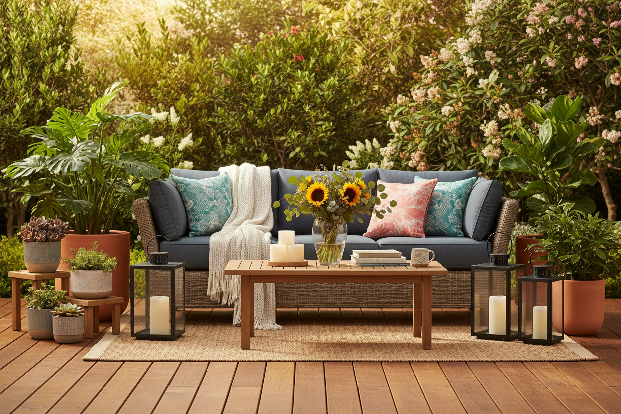 beautiful patio with sellable products